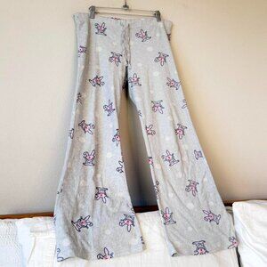 Happy Bunny Gray Fleece Pajamas Pants Women's Medium